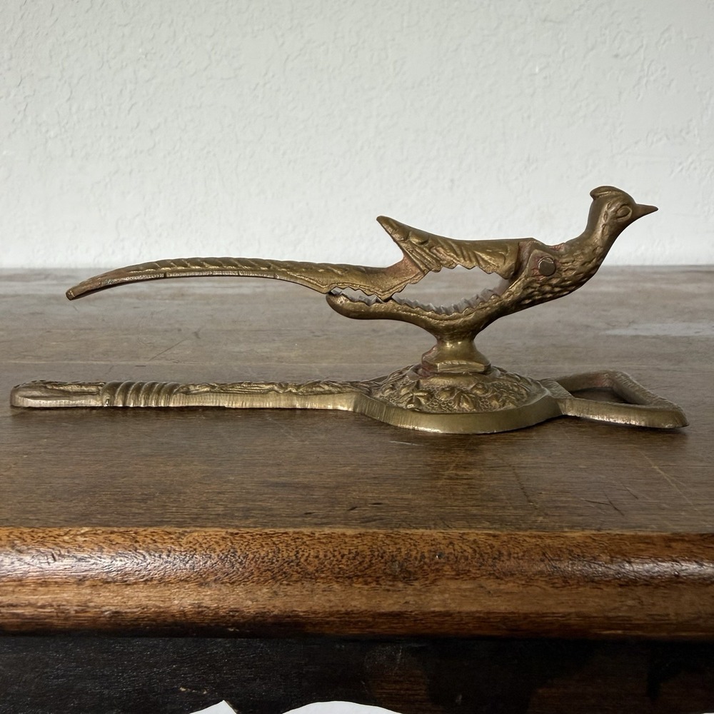 Vintage Brass Bird Nutcracker & Bottle Opener Combo